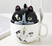 Load image into Gallery viewer, Cutest Dual Use Husky Love Ceramic Coffee Mug-Mug-Dogs, Mugs, Siberian Husky-Cat - Black-350ml-4