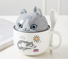 Load image into Gallery viewer, Cutest Dual Use Husky Love Ceramic Coffee Mug-Mug-Dogs, Mugs, Siberian Husky-Cat - Gray-350ml-5