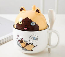 Load image into Gallery viewer, Cutest Dual Use Husky Love Ceramic Coffee Mug-Mug-Dogs, Mugs, Siberian Husky-Cat - Orange with Mask-350ml-7