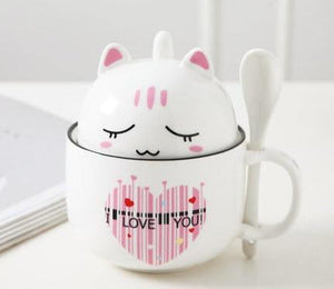 Cutest Dual Use Husky Love Ceramic Coffee Mug-Mug-Dogs, Mugs, Siberian Husky-Cat - White-350ml-9