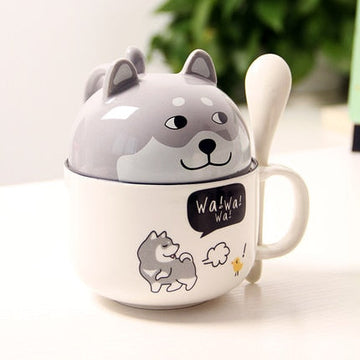 Cutest Dual Use Husky Love Ceramic Cup Set 360x