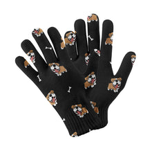 Load image into Gallery viewer, Cutest English Bulldog Love Touch Screen Gloves-Accessories-Accessories, Dog Dad Gifts, Dog Mom Gifts, English Bulldog, Gloves-Black-1