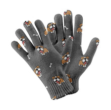 Load image into Gallery viewer, Cutest English Bulldog Love Touch Screen Gloves-Accessories-Accessories, Dog Dad Gifts, Dog Mom Gifts, English Bulldog, Gloves-Gray-2