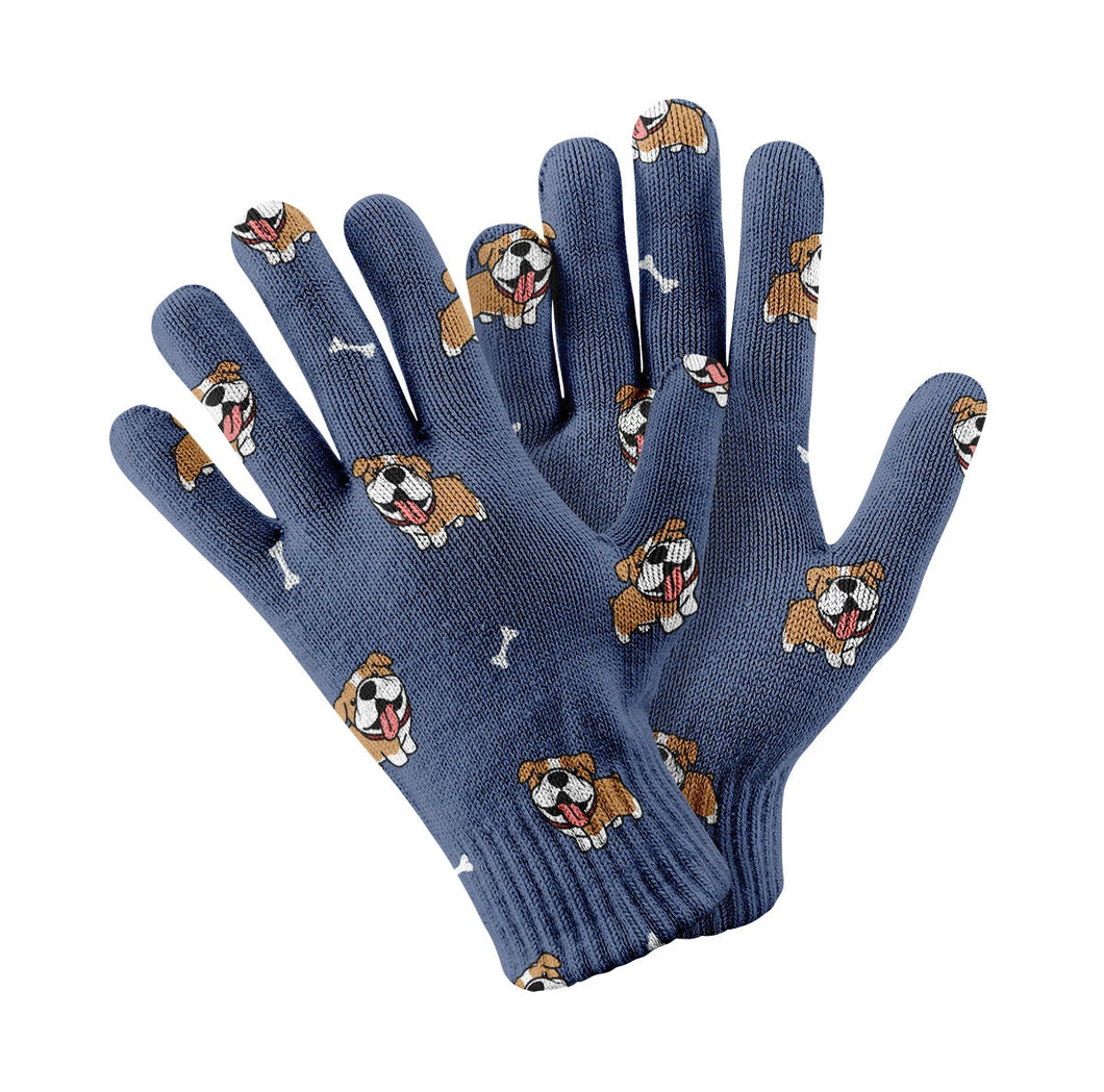 Cutest English Bulldog Love Touch Screen Gloves-Accessories-Accessories, Dog Dad Gifts, Dog Mom Gifts, English Bulldog, Gloves-Navy-4