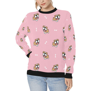 Cutest English Bulldog Love Women's Sweatshirt-Apparel-Apparel, English Bulldog, Sweatshirt-Pink-XS-1