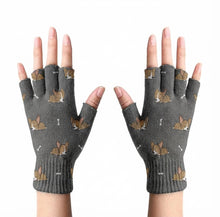 Load image into Gallery viewer, Cutest Fawn Chihuahua Love Touch Screen Gloves-Accessories-Accessories,Chihuahua,Dog Dad Gifts,Dog Mom Gifts,Gloves-Gray-Fingerless Gloves-4