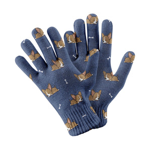 Cutest Fawn Chihuahua Love Touch Screen Gloves-Accessories-Accessories, Chihuahua, Dog Dad Gifts, Dog Mom Gifts, Gloves-Navy-3