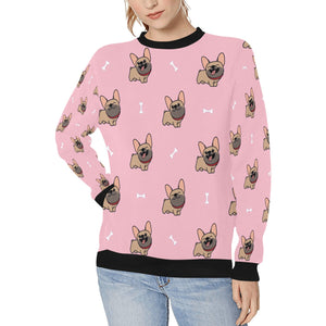 Cutest Fawn French Bulldog Love Women's Sweatshirt-Apparel-Apparel, French Bulldog, Sweatshirt-Pink-XS-1
