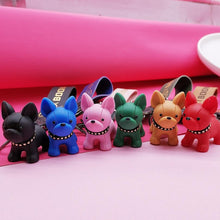 Load image into Gallery viewer, Image of six french bulldog keychains in different colors