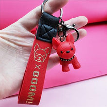 Load image into Gallery viewer, Image of french bullldog keychain in the color red