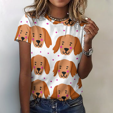 Cutest Golden Retriever Love All Over Print Womens Cotton T Shirt 360x