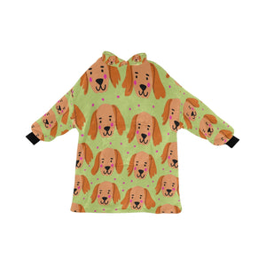 Cutest Golden Retriever Love Blanket Hoodie for Women - 4 Colors-Blanket-Blanket Hoodie, Blankets, Golden Retriever-Green-11