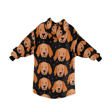 Load image into Gallery viewer, Cutest Golden Retriever Love Blanket Hoodie for Women - 4 Colors-Blanket-Blanket Hoodie, Blankets, Golden Retriever-16