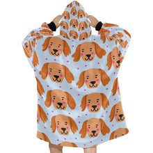 Load image into Gallery viewer, Cutest Golden Retriever Love Blanket Hoodie for Women - 4 Colors-Blanket-Blanket Hoodie, Blankets, Golden Retriever-2