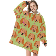 Load image into Gallery viewer, Cutest Golden Retriever Love Blanket Hoodie for Women - 4 Colors-Blanket-Blanket Hoodie, Blankets, Golden Retriever-3