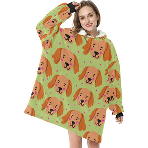 Cutest Golden Retriever Love Blanket Hoodie for Women - 4 Colors-Blanket-Blanket Hoodie, Blankets, Golden Retriever-3