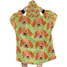 Load image into Gallery viewer, Cutest Golden Retriever Love Blanket Hoodie for Women - 4 Colors-Blanket-Blanket Hoodie, Blankets, Golden Retriever-4