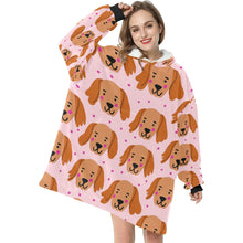 Load image into Gallery viewer, Cutest Golden Retriever Love Blanket Hoodie for Women - 4 Colors-Blanket-Blanket Hoodie, Blankets, Golden Retriever-5