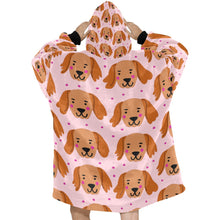 Load image into Gallery viewer, Cutest Golden Retriever Love Blanket Hoodie for Women - 4 Colors-Blanket-Blanket Hoodie, Blankets, Golden Retriever-6