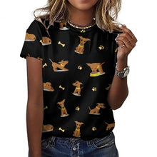 Load image into Gallery viewer, Cutest Greyhound / Whippet Love All Over Print Women&#39;s Cotton T-Shirt - 4 Colors-Apparel-Apparel, Greyhound, Shirt, T Shirt, Whippet-14