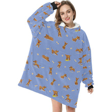 Load image into Gallery viewer, Cutest Greyhound / Whippet Love Blanket Hoodie for Women-Blanket-Apparel, Blanket Hoodie, Blankets, Greyhound, Whippet-3