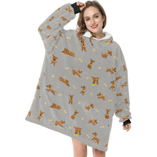 Load image into Gallery viewer, Cutest Greyhound / Whippet Love Blanket Hoodie for Women-Blanket-Apparel, Blanket Hoodie, Blankets, Greyhound, Whippet-7