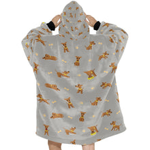 Load image into Gallery viewer, Cutest Greyhound / Whippet Love Blanket Hoodie for Women-Blanket-Apparel, Blanket Hoodie, Blankets, Greyhound, Whippet-8