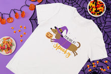 Load image into Gallery viewer, Cutest Halloween Dachshunds Women&#39;s Cotton T-Shirts - 2 Designs - 4 Colors-Apparel-Apparel, Dachshund, Halloween, Shirt, T Shirt-So Cute Its Spooky-White-Small-1
