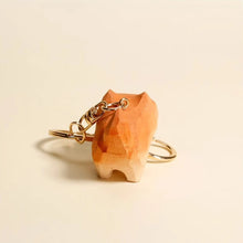 Load image into Gallery viewer, Cutest Handmade Wood Carved Shiba Inu Keychain-4