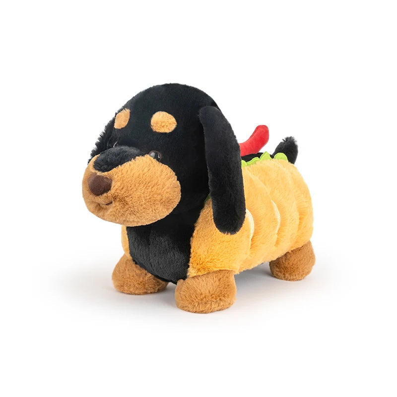 Cutest Hot Dog Black and Tan Dachshund Stuffed Animal Plush Toy-Hot Dog Style-40cm-1