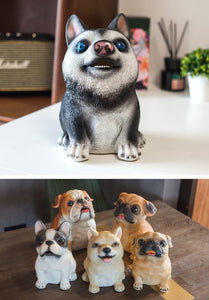 Cutest Husky Love Piggy Bank Statue-Home Decor-Dogs, Home Decor, Piggy Bank, Siberian Husky, Statue-3