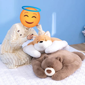 Cutest Husky Stuffed Plush Floor and Feet Cushions-Stuffed Animals-Home Decor, Siberian Husky, Stuffed Animal-6