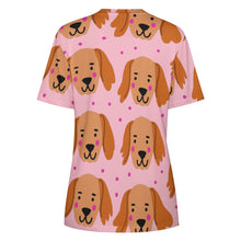 Load image into Gallery viewer, Cutest Irish Setter Love All Over Print Women&#39;s Cotton T-Shirt - 4 Colors-Apparel-Apparel, Irish Setter, Shirt, T Shirt-10