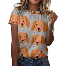 Load image into Gallery viewer, Cutest Irish Setter Love All Over Print Women&#39;s Cotton T-Shirt - 4 Colors-Apparel-Apparel, Irish Setter, Shirt, T Shirt-14