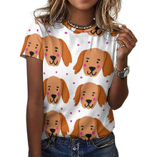 Load image into Gallery viewer, Cutest Irish Setter Love All Over Print Women&#39;s Cotton T-Shirt - 4 Colors-Apparel-Apparel, Irish Setter, Shirt, T Shirt-3