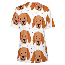 Load image into Gallery viewer, Cutest Irish Setter Love All Over Print Women&#39;s Cotton T-Shirt - 4 Colors-Apparel-Apparel, Irish Setter, Shirt, T Shirt-5