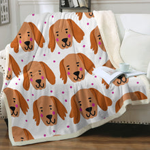 Load image into Gallery viewer, Cutest Irish Setter Love Soft Warm Fleece Blanket - 4 Colors-Blanket-Blankets, Home Decor, Irish Setter-Ivory-Small-2