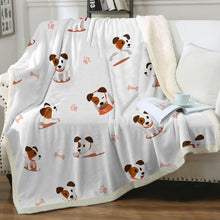 Load image into Gallery viewer, Cutest Jack Russell Terrier Love Soft Warm Fleece Blanket - 4 Colors-Blanket-Blankets, Home Decor, Jack Russell Terrier-Ivory-Small-2