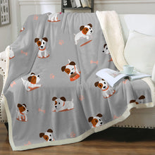 Load image into Gallery viewer, Cutest Jack Russell Terrier Love Soft Warm Fleece Blanket - 4 Colors-Blanket-Blankets, Home Decor, Jack Russell Terrier-Warm Gray-Small-4