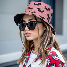 Load image into Gallery viewer, Cutest Long Haired Black Tan Dachshund Bucket Hat-Hats &amp; Caps-Accessories,Dachshund,Dog Dad Gifts,Dog Mom Gifts,Hats-15