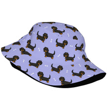 Load image into Gallery viewer, Cutest Long Haired Black Tan Dachshund Bucket Hat-Hats &amp; Caps-Accessories,Dachshund,Dog Dad Gifts,Dog Mom Gifts,Hats-2