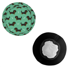 Load image into Gallery viewer, Cutest Long Haired Black Tan Dachshund Bucket Hat-Hats &amp; Caps-Accessories,Dachshund,Dog Dad Gifts,Dog Mom Gifts,Hats-36