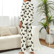 Load image into Gallery viewer, Cutest Long Haired Black Tan Dachshund Pajamas Set for Women-15