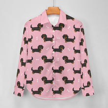 Load image into Gallery viewer, Cutest Long Haired Black Tan Dachshund Women&#39;s Shirt-11