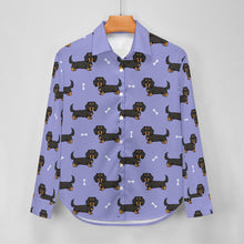 Load image into Gallery viewer, Cutest Long Haired Black Tan Dachshund Women&#39;s Shirt-19