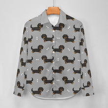 Load image into Gallery viewer, Cutest Long Haired Black Tan Dachshund Women&#39;s Shirt-24