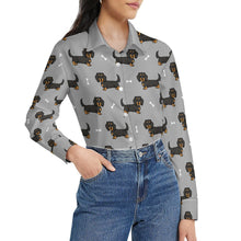 Load image into Gallery viewer, Cutest Long Haired Black Tan Dachshund Women&#39;s Shirt-27