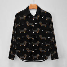 Load image into Gallery viewer, Cutest Long Haired Black Tan Dachshund Women&#39;s Shirt-29