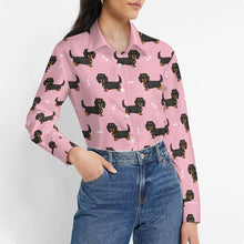Load image into Gallery viewer, Cutest Long Haired Black Tan Dachshund Women&#39;s Shirt-3