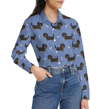 Load image into Gallery viewer, Cutest Long Haired Black Tan Dachshund Women&#39;s Shirt-6